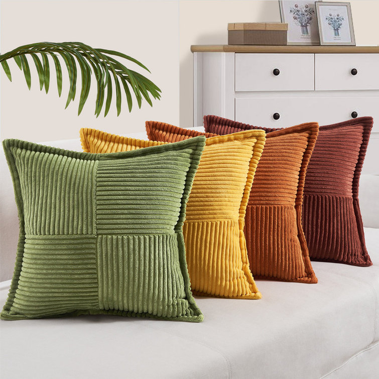 Topfinel Throw Pillows Covers,Corduroy Cushion Case Bedroom Couch Sofa